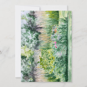 flower patch watercolor painting print invitation