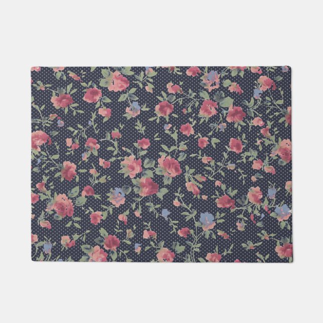 Flower Pattern 18" x 24" Door Mat (Front)
