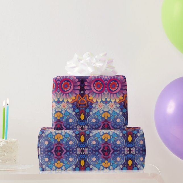 Flower Pattern 3 Matching Valentine Bunny Flowers  Wrapping Paper (Party Gifts)