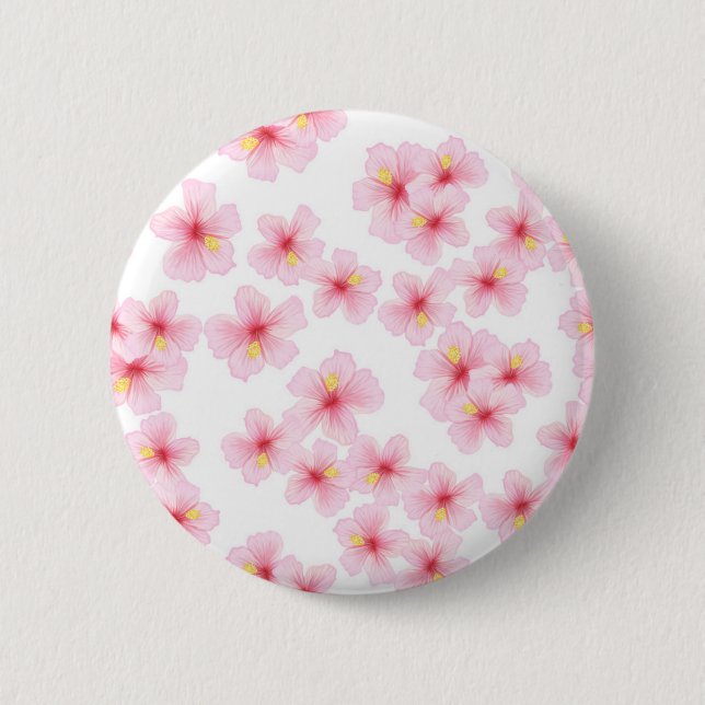 Flower pattern 6 cm round badge (Front)