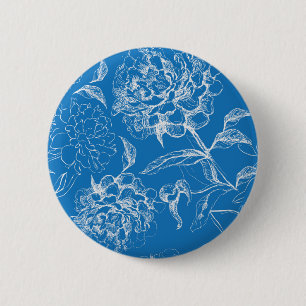 Flower pattern 6 cm round badge