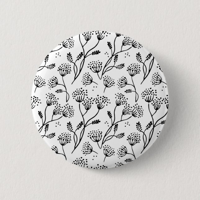 Flower pattern 6 cm round badge (Front)