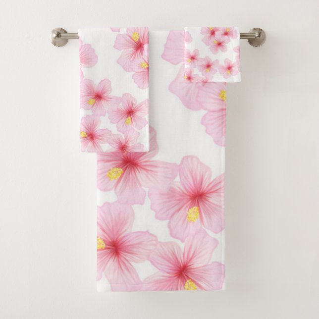 Flower pattern bath towel set (Insitu)