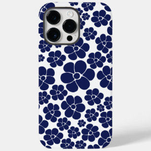 Flower Pattern - Blue and White Case-Mate iPhone 14 Pro Max Case
