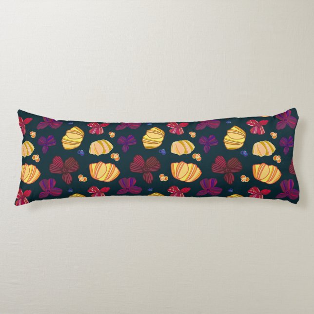 flower pattern blue purple yellow gift bag body cushion (Front)