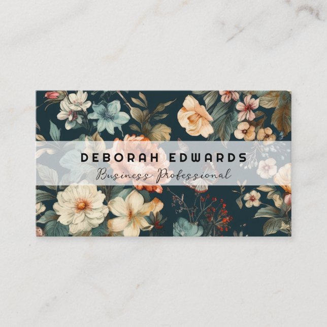 Flower Pattern Business Card (Front)