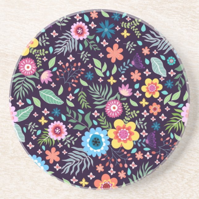 Flower pattern coaster (Front)