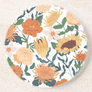 Flower pattern coaster