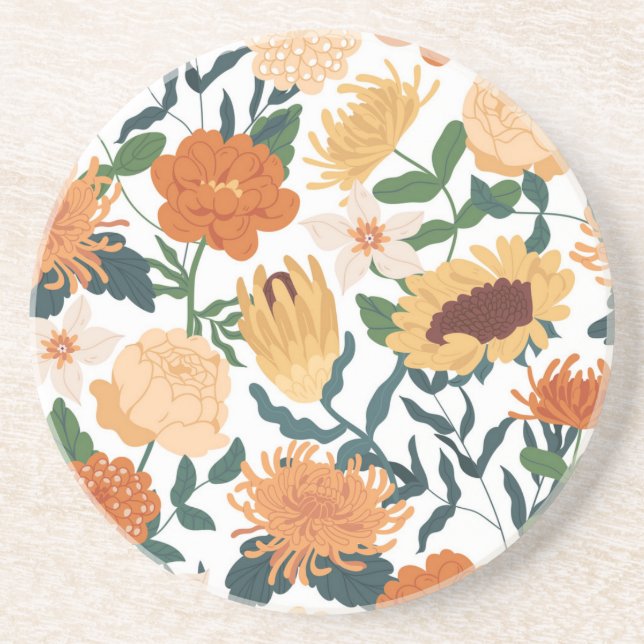 Flower pattern coaster (Front)