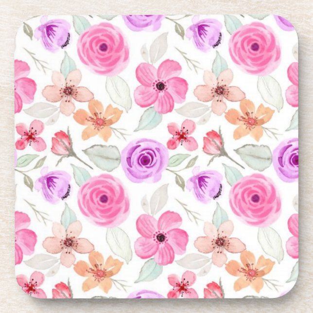 Flower pattern coaster (Front)