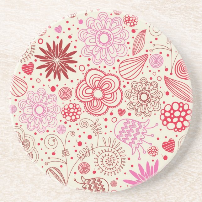 Flower pattern coaster (Front)