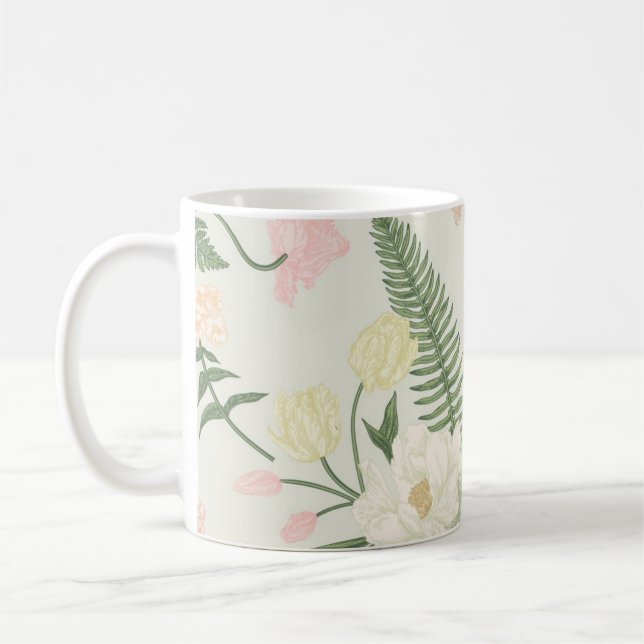 Flower pattern coffee mug (Left)