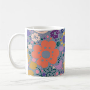 Flower pattern coffee mug