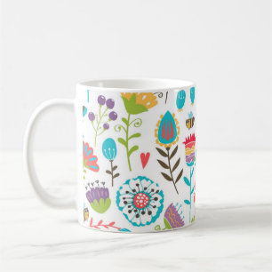 Flower pattern coffee mug
