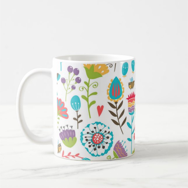 Flower pattern coffee mug (Left)