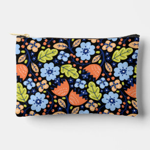 Flower pattern colorful shining   accessory pouch