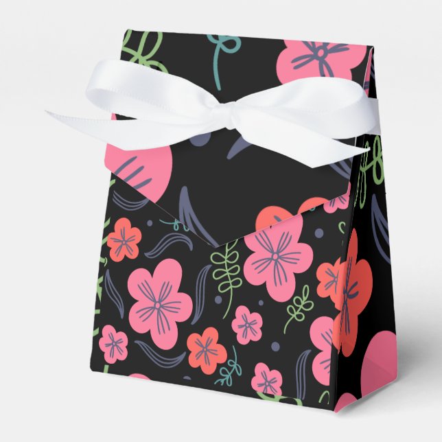  Flower pattern colourful beautiful   Favour Box (Front Side)