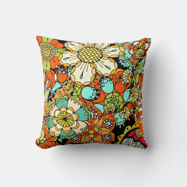 Flower pattern colourful cute and Shining Cushion (Front)