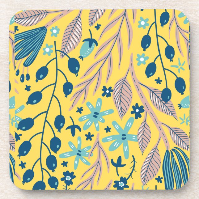 Flower pattern colourful shining beauty   coaster (Front)