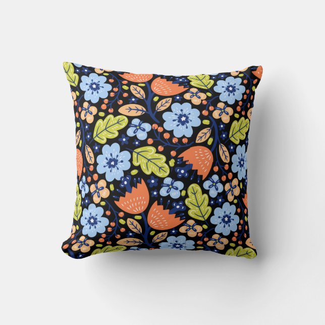 Flower pattern colourful shining cushion (Front)