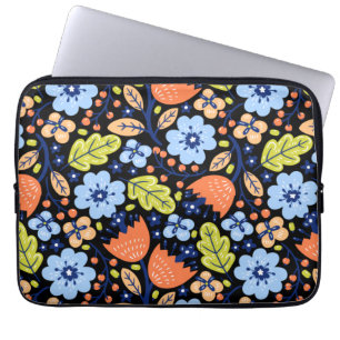 Flower pattern colourful shining laptop sleeve