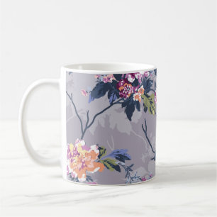 flower pattern design textile illustrationart, bac coffee mug