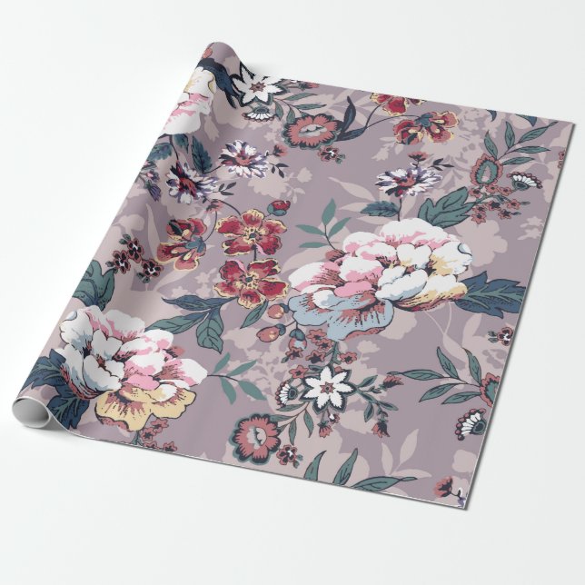 flower pattern design textile illustrationart,desi wrapping paper (Unrolled)