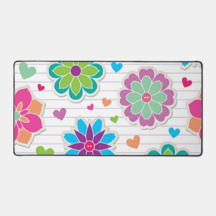 Flower pattern desk mat