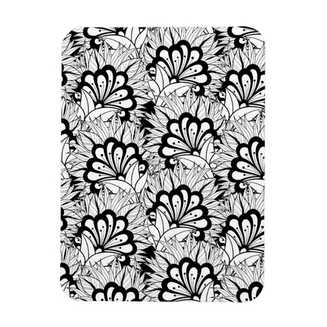 Flower Pattern Doodle Magnet (Vertical)