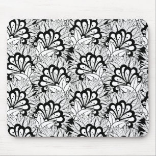 Flower Pattern Doodle Mouse Mat