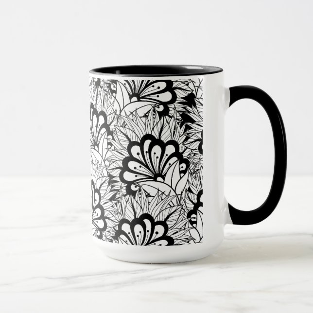 Flower Pattern Doodle Mug (Right)