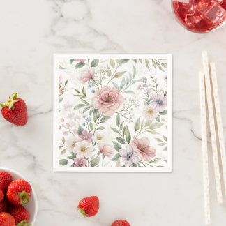 Flower Pattern Drawing Pastel Colour Napkin