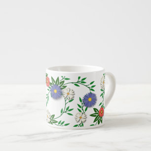 Flower Pattern Espresso Cup