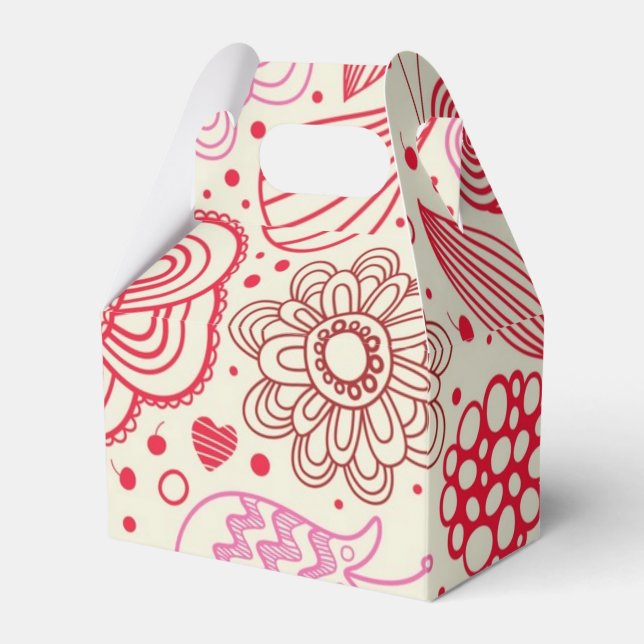 Flower pattern favour box (Front Side)