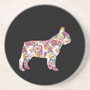 Flower Pattern Frenchie French Bulldogs Lover Gift Coaster