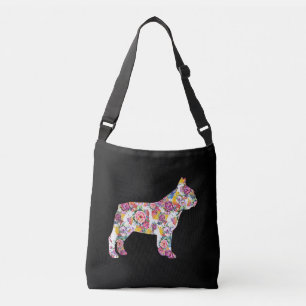 Flower Pattern Frenchie French Bulldogs Lover Gift Crossbody Bag