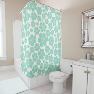 Flower Pattern - Green (Mint) Shower Curtain