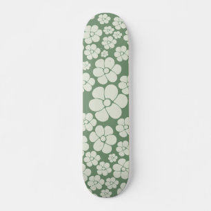 Flower Pattern - Green Skateboard