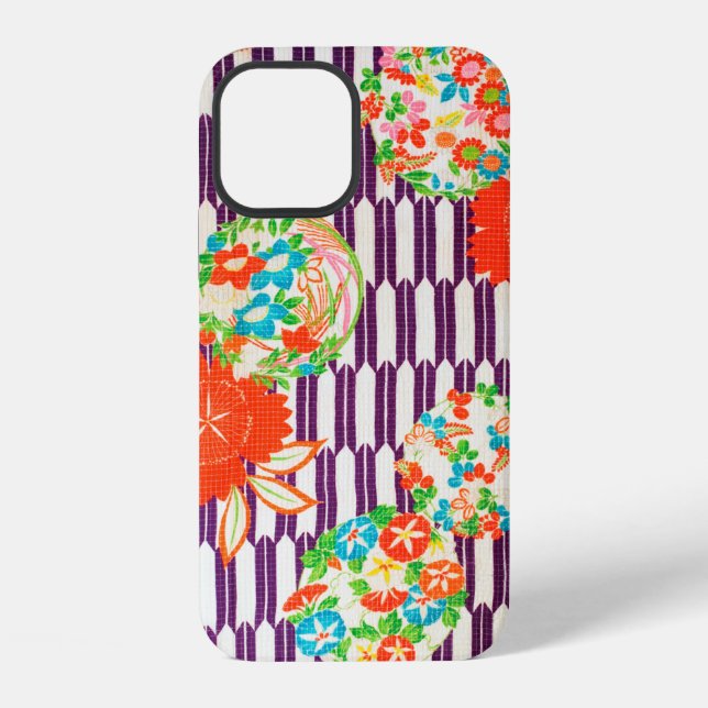 Flower Pattern, Japanese Design iPhone Case (Back)