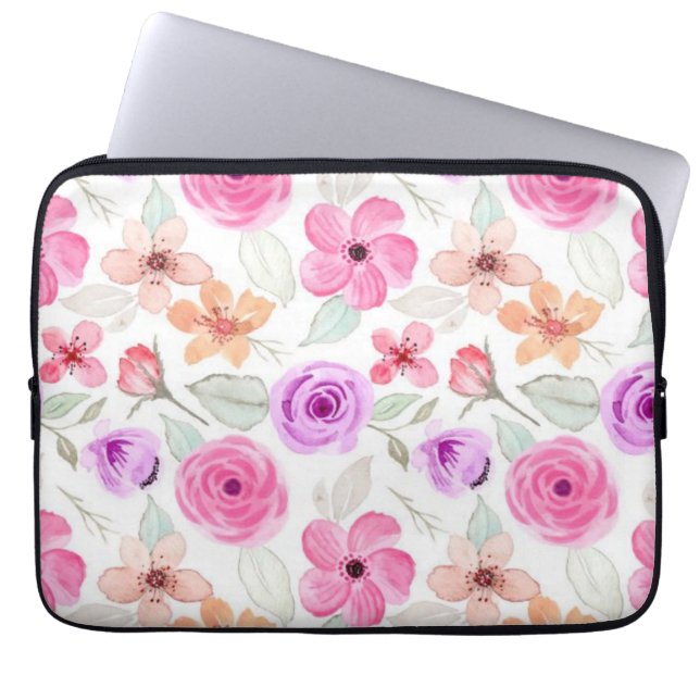 Flower pattern laptop sleeve (Front)