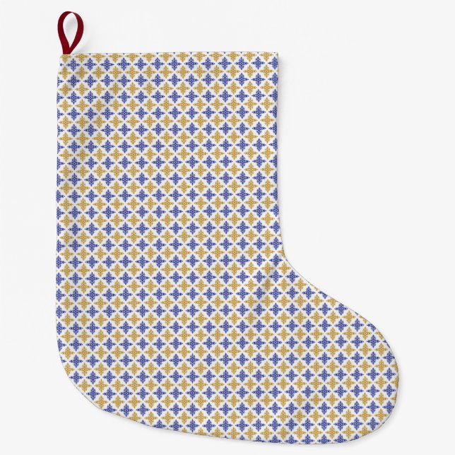Flower Pattern Large Christmas Stocking (Front)