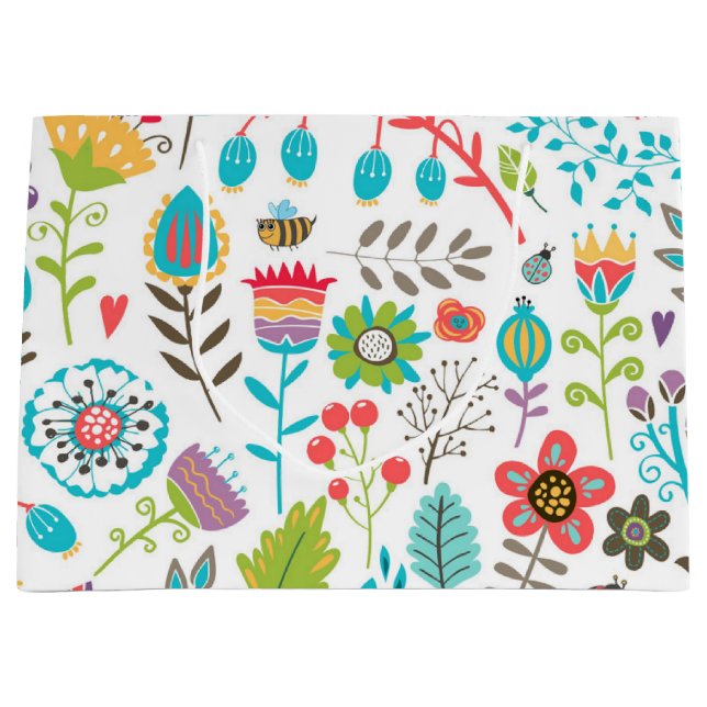 Flower pattern large gift bag (Front)