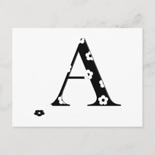 Flower Pattern Letter A Postcard