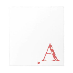 Flower Pattern Letter A(red) Notepad