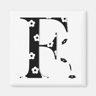 Flower Pattern Letter F Magnet
