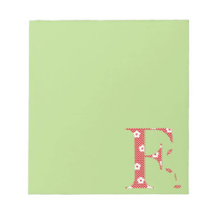 Flower Pattern Letter F(red) Notepad