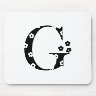Flower Pattern Letter G Mouse Mat