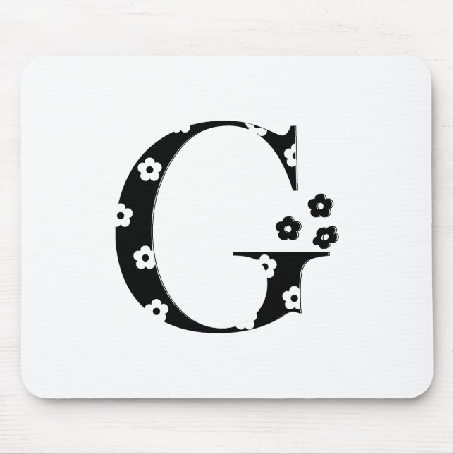 Flower Pattern Letter G Mouse Mat (Front)