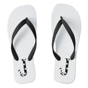 Flower Pattern Letter J Flip Flops