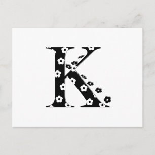 Flower Pattern Letter K Postcard